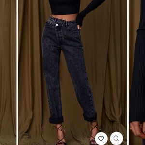 12th Tribe DYLAN BLACK ASYMMETRICAL JEAN size 25 RUNS SMALL